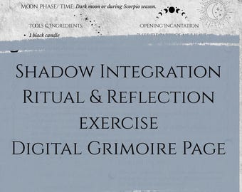 Schattenarbeit Ritual | Schatten-Integration-Zauber | Druckbare Hexenanleitung | Digitale Grimoire Seite