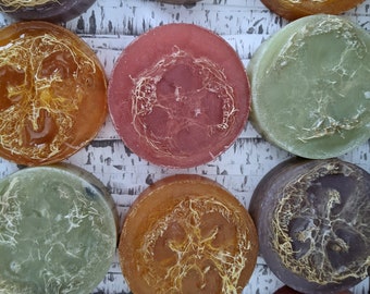 Exfoliating Goats Milk Loofah Soap set 6 | Handcrafted Luffa Soap Set | Handmade Goats Milk Loofah Soap | All Natural Loofa soap