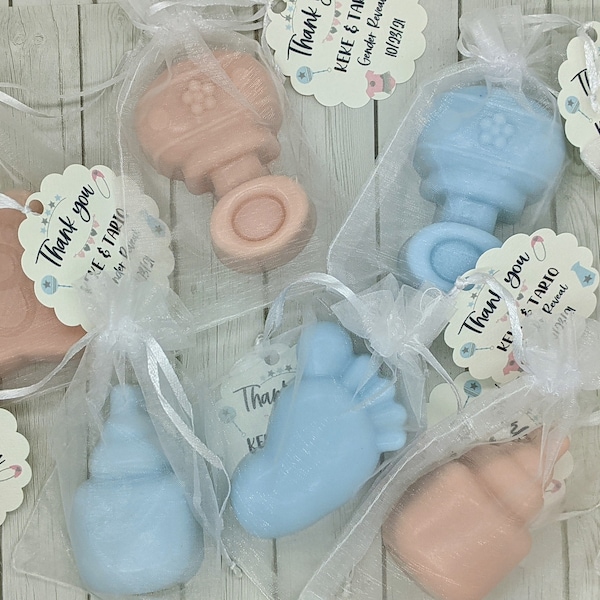 Gender Reveal Gifts | Organic Shower Favors | Gender Reveal Soaps | Gender Reveal ideas | Baby girl shower favors | Baby Boy shower favors