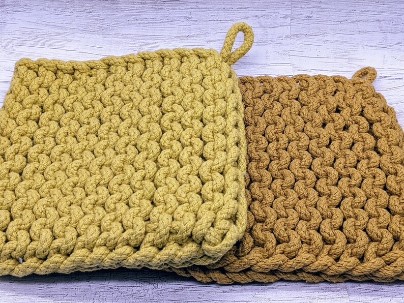 8x8 Crocheted Pot Holder/trivet Cotton Crocheted Etsy