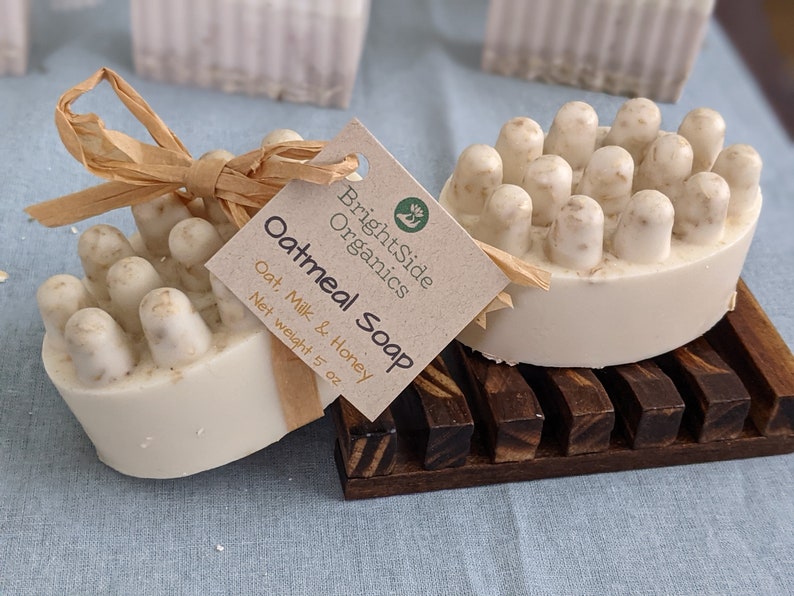 Oatmeal Massage Bar Soap, Calendula, Lavender, Self Care Handmade image 6