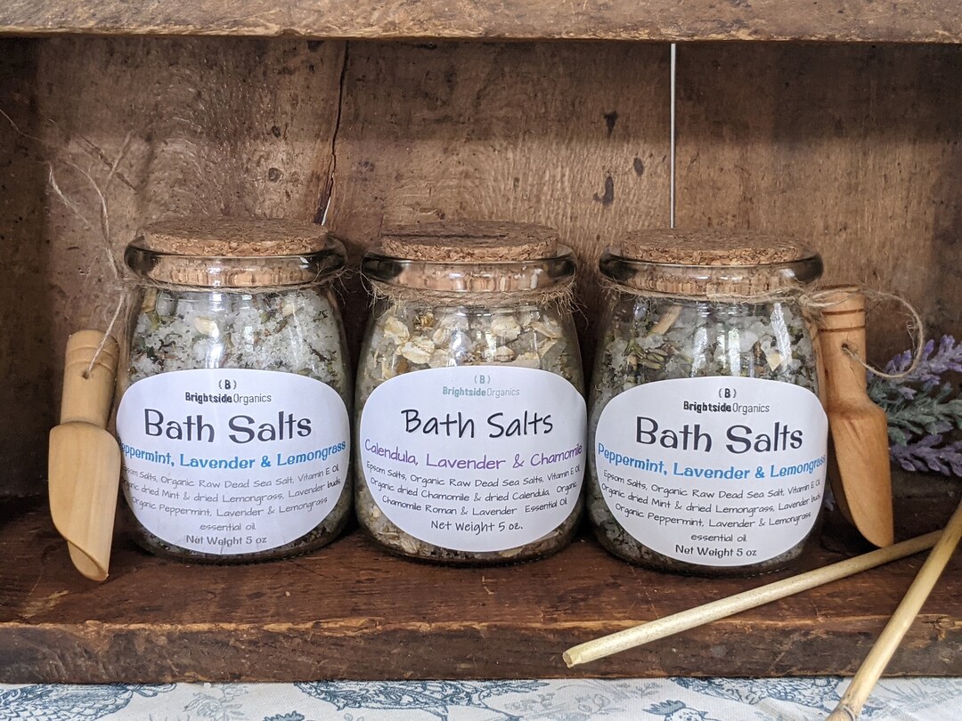 Organic Bath Salt Set With Herbs Healing Bath Salt With Herbs Relaxing