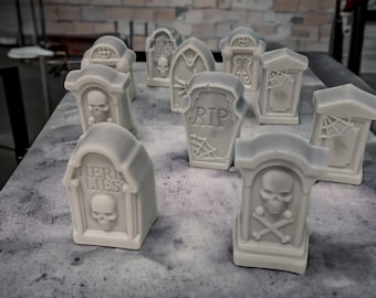 Mini Tombstone Soaps | Coffin-shaped Soap | Spooky Dorm Decor | Unique Novelty Gift