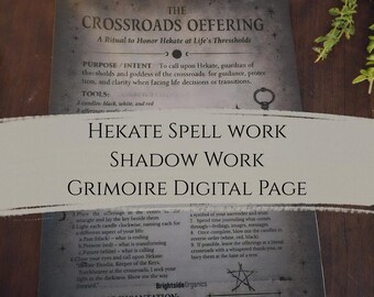 Hekate Kreuzungen mit Ritual | Dark Moon Zauberseite | Göttin Grimoire Printable | Hexerei Digitaler Download | Buch der Schatten