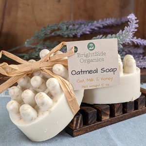 Oatmeal Massage Bar Soap, Calendula, Lavender, Self Care Handmade