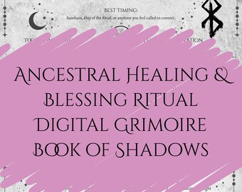 Rituel de Guérison Ancestrale | Sorcellerie imprimable | Page du grimoire sur la bénédiction de la lignée et le sortilège d'ancêtres PDF