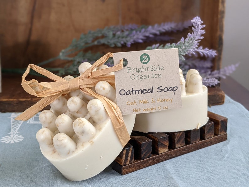 Oatmeal Massage Bar Soap, Calendula, Lavender, Self Care Handmade image 7