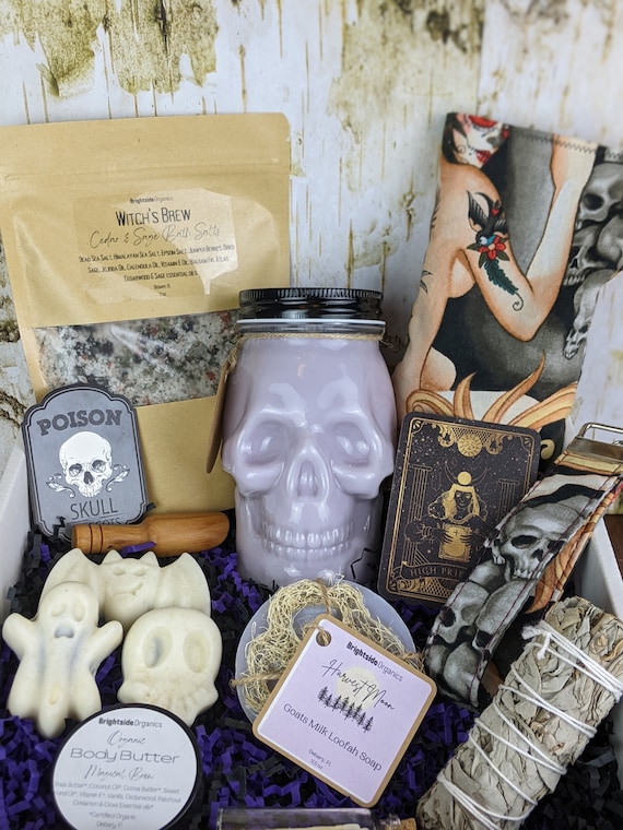 Goth Girl Gift Skull Candle Gift Box Halloween Pamper Hamper