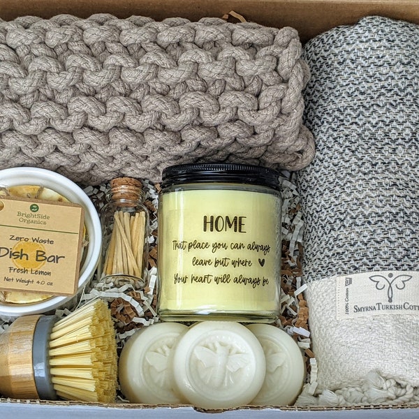 Cozy Home Gifts | Eco-friendly Housewarming Gift | New Homeowner Gift Basket | Realtor Closing Gift Box | New Home Gift Box