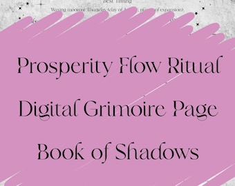 Prosperity Spell Ritual | Money Magic Witchcraft Printable | Abundance Ritual Grimoire Page PDF