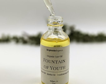 Organic Face Oil | Fountain Of Youth | Castor Face Serum | Deep Moisturizer | Night Serum | Frankincense Essential Oil | Jojoba + Castor