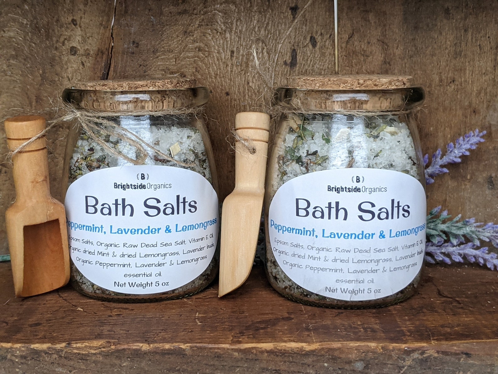 Organic Bath Salt Set With Herbs Healing Bath Salt With Etsy