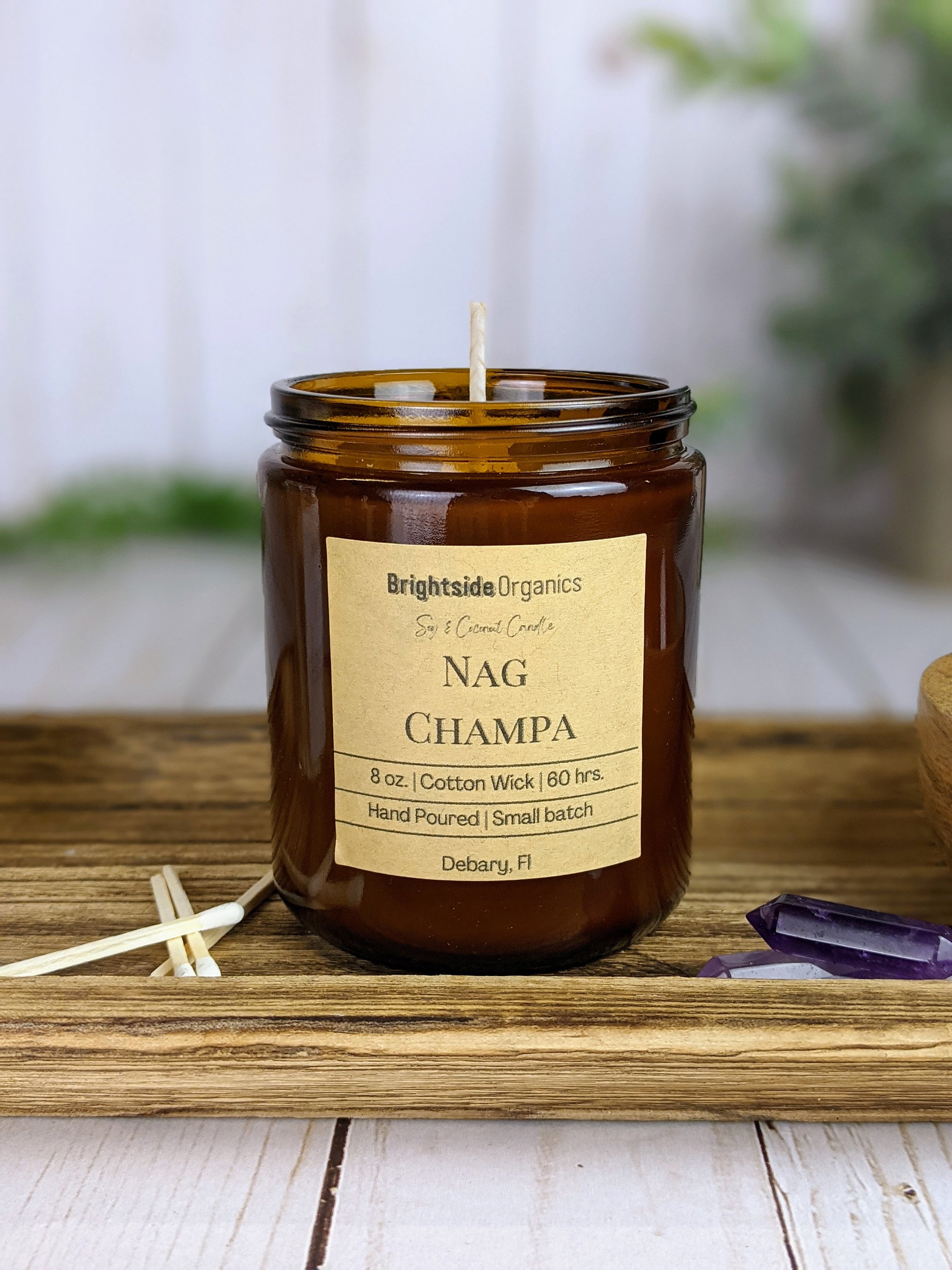 Nag Champa 8oz Coconut Soy Wax Candle Patchouli Vanilla Rose Scented Candle  Indian Incense Candle Gift for Her / Him 