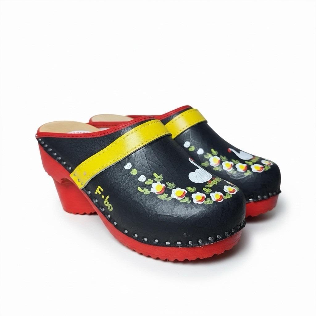 Hand Painted Leather Clogs - Etsy display picture 1