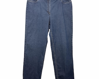 Vintage Eileen Fisher Woman Jeans 2X Blue Straight Leg Stretch Denim Made USA