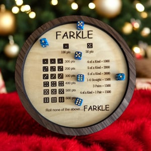 Custom Wooden Farkle Board| Family game night| Gift for Game Lover