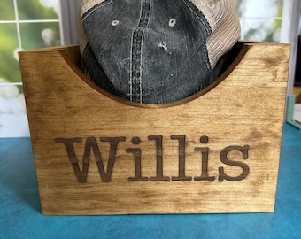 Wooden Hat Box | Hat Box | Baseball Hat Box | Baseball Cap Storage | Father's Day Present | Birthday Present | Hat Bin | Personalized Gifts