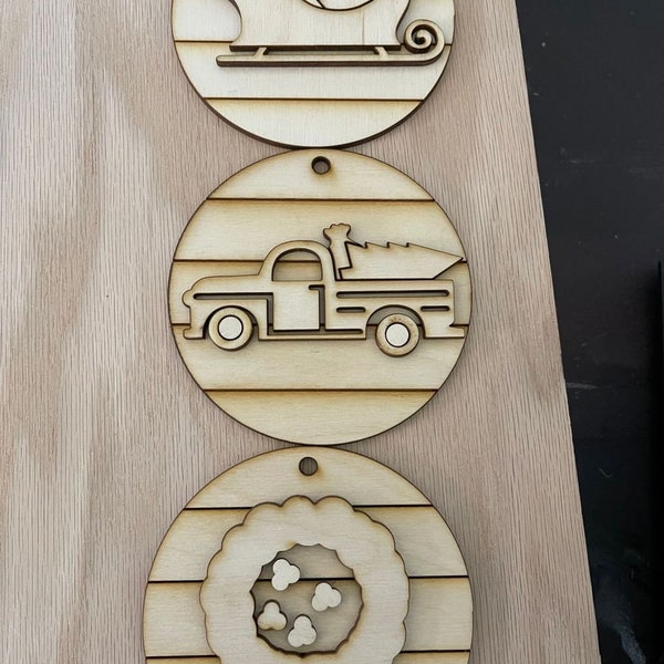 Blank wooden ornaments etsy