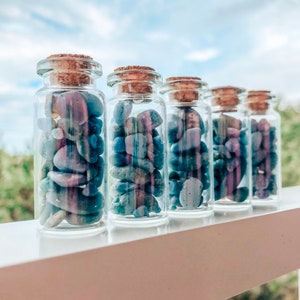 Jar of Leland Blue + Frankfort Green + Purple Slag by Leawood Handmade