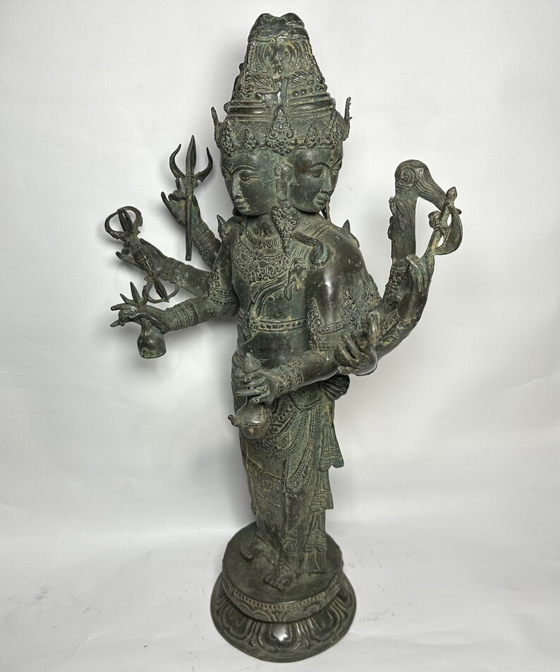 24 INCH Brahma Bronze Statue, Lord Brahma Sculpture, Antique Brahma