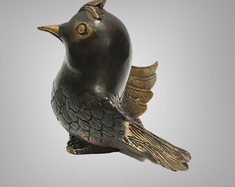 Figura de pájaro divertido, Estatua de pájaro, Pájaro divertido de bronce, Amantes de los animales, Art Deco, Regalo de Navidad