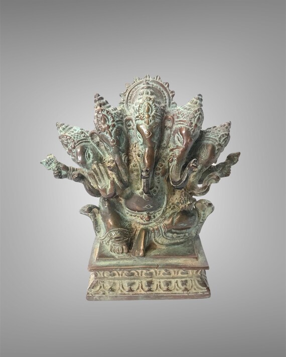 Bronze Pancha Mukha Ganesha ,hindu god ,ganesh sculpture ,elephant god, Ganesha Bronze Statue
