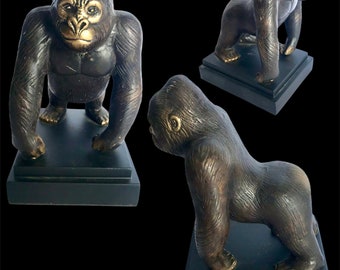 Gorilla ,antique bronze Gorila Statue ,gorilla Sclupture, Animal Lovers ,animal figurine ,unique gorilla statue, Christmas Gift