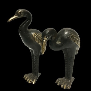Stork Figurine, Bird Statue, Bronze Stork, Animal Lovers, Art Deco, Christmas Gift