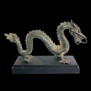 Mini Dragon, Bronze Dragon, Dragon Statue, Thai Amulet Talisman, Dragon Figurine, Christmas Gift