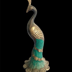 Bronze Peacock, Peacock Figurine, Animal Figurines, Handmade, Unique Sclupture, Home Decor, Christmas Gift