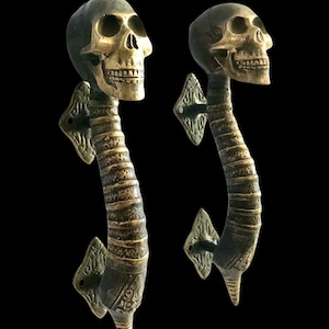 Skull Handle Door, Door Decoration, Gothic Decoration, Unique Door Handdle, 2 pcs of Bronze Door Handle, Christmas Gift