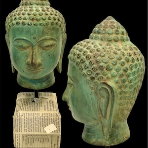 Buddha Gesichter, Buddha Skulptur, spirituelles Geschenk, Buddha Figur, buddhistischer Altar, antike Bronze Buddha Statue, Wohndekor, Geschenk