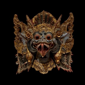 15 Inch Garuda Wooden Balinese Mask, Mask Statue, Paksi Wooden Statue, Antique Paksi Sculpture, Art, Wall Deco, Rare Item, Gift