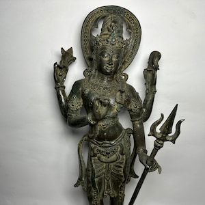 Shiva Bronze Statue, Hindu God, Brahma Visnhu Shiva, Shiva Sculpture, Spiritual Gift, Shiva Statue, Mahadev Statue, Rare item, Valentine day