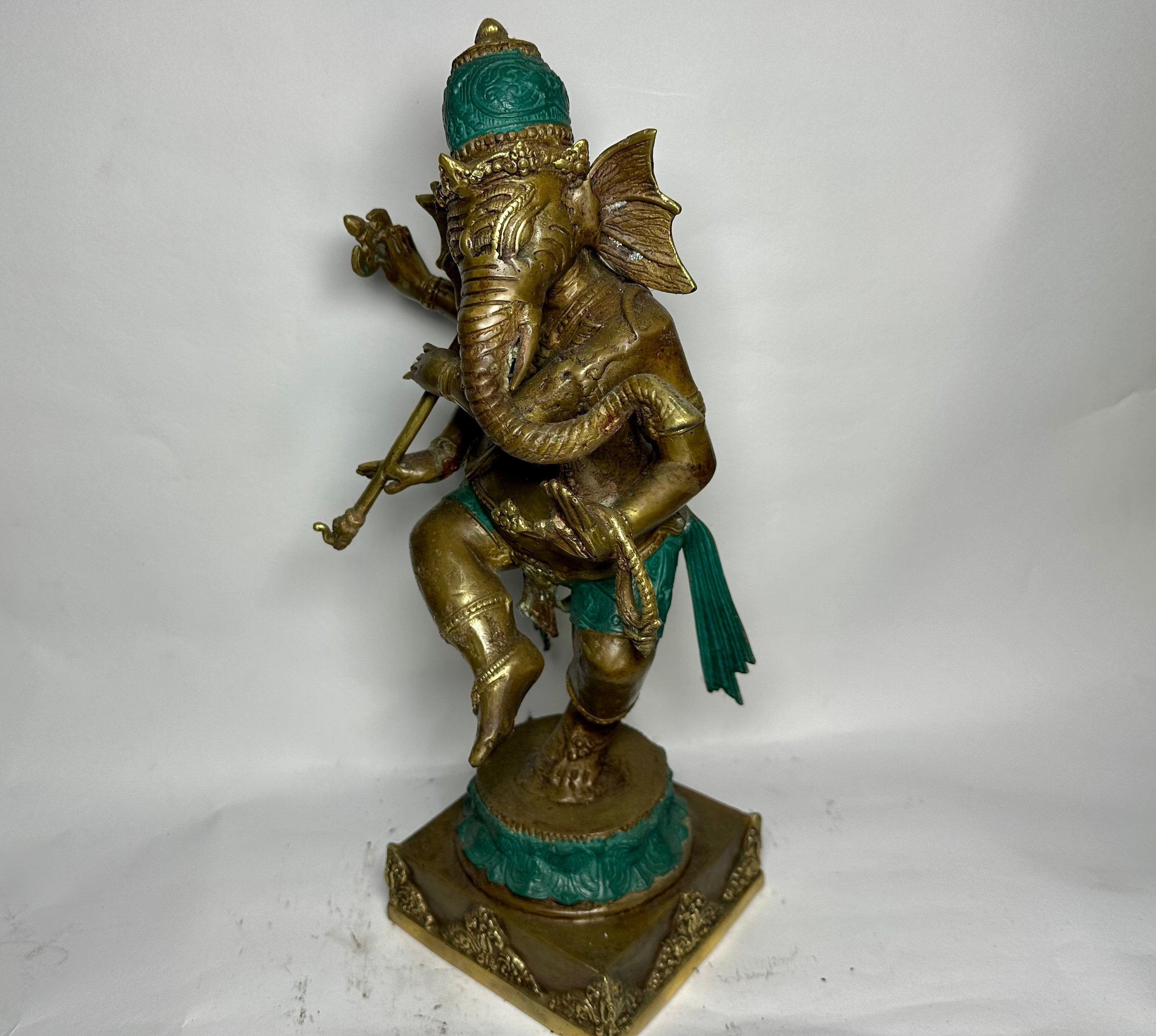 18インチ ガネーシャ ブロンズ像、ヒンズー教の神、象の神、ガネーシャ