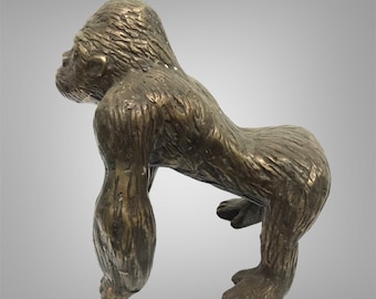 7.5 INCH Gorilla ,antique bronze Gorila Statue ,gorilla Sclupture, Animal Lovers ,animal figurine ,unique gorilla statue, Christmas Gift