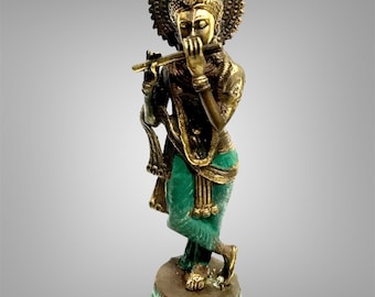 9.1 INCH Bronze Khrisna, Khrisna Flute, Khrisna Sculpture, Balinese Handmade, Spiritual Gift, Christmas Gift