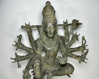 33.4インチのブロンズ製踊るシヴァ像：インドネシアの九面彫刻 - Etsy 日本
