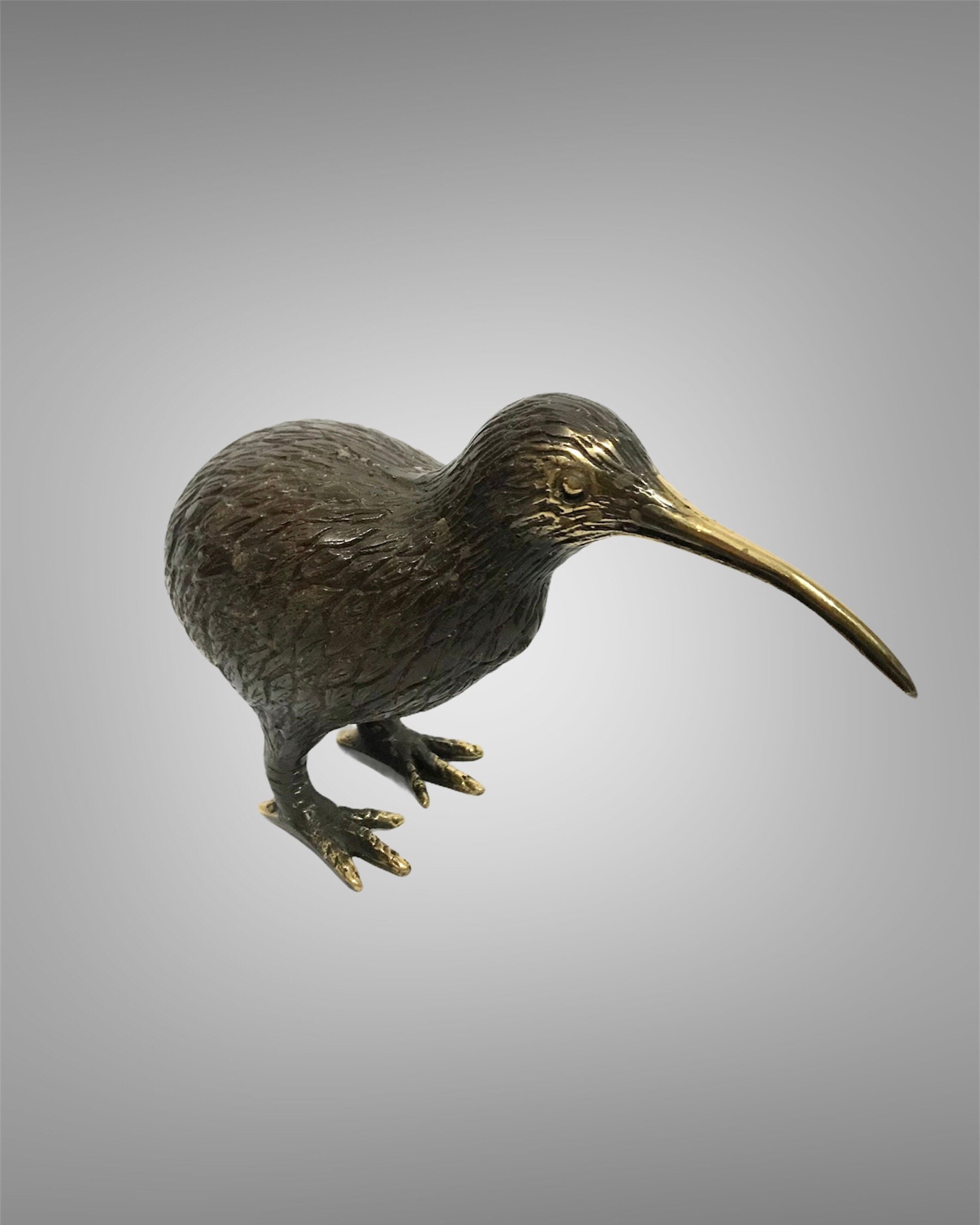 4.3インチ キウイ鳥、鳥の像、ブロンズキウイ鳥、動物愛好家