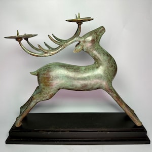 Deer Candle Holder, Living Room Decoration, Dinning Room Deco, Bronze Deer, Birthday Gift, Christmas Gift