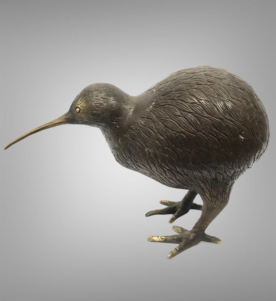 4.3インチ キウイ鳥、鳥の像、ブロンズキウイ鳥、動物愛好家