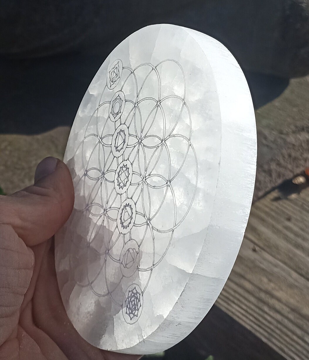 Fibonacci Sunflower Selenite Crystal Charging Cleaning Tiles Fibonacci Sunflower Selenite Crystal Charging Cleaning Tiles