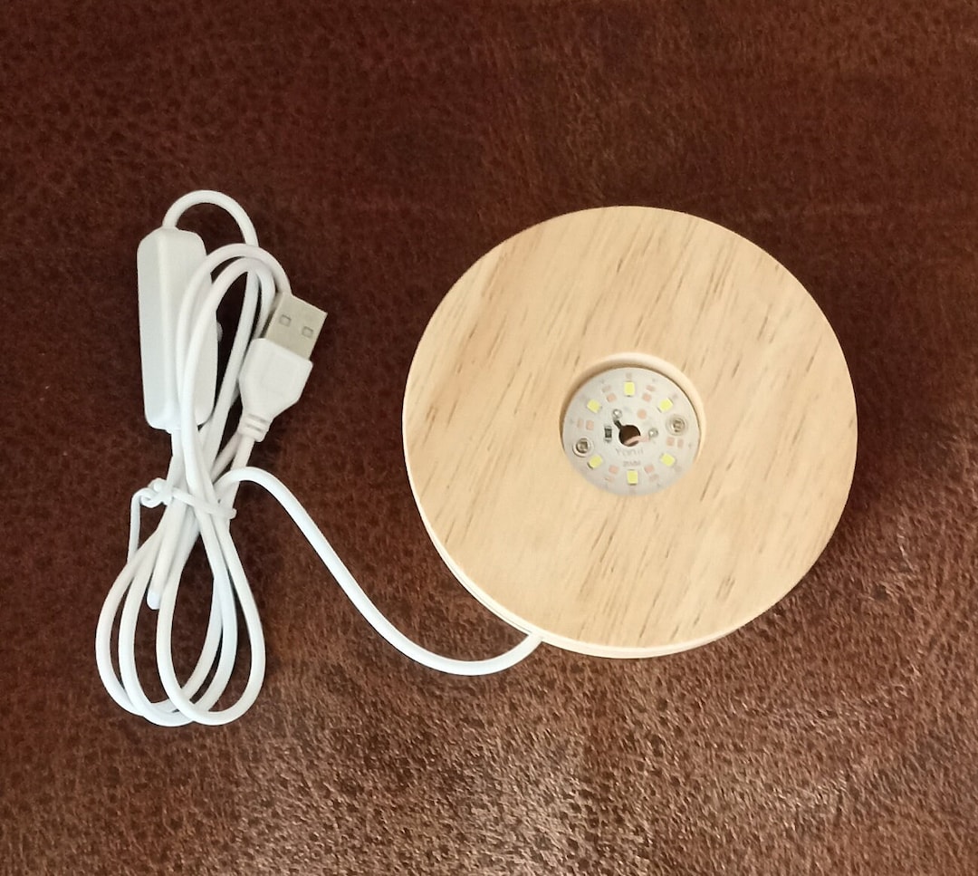 LED Wooden Base, Light Base, Suitable for Illuminating Selenite, Rock ...