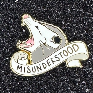 Misunderstood Possum Pin, Screaming Possum, Possum Lover Gift, Outcast, Funny Enamel Pin