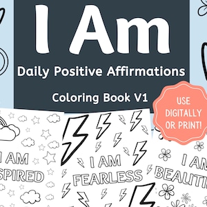 Adult Coloring Book with positive affirmations and daily mantras (Digital Download)