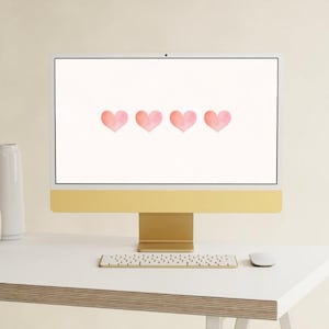 pink desktop wallpaper, hearts background, hearts laptop background, hearts wallpaper, aesthetic mac pc wallpaper, neutral, girly wallpaper