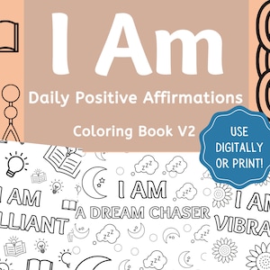 Positive Affirmations Coloring Book: Daily Mantras (Digital Download)