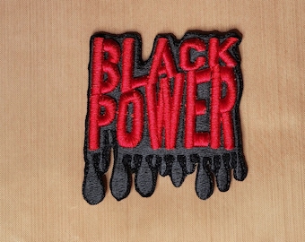 Diseño de parche bordado 3D Black Power (archivo digital)