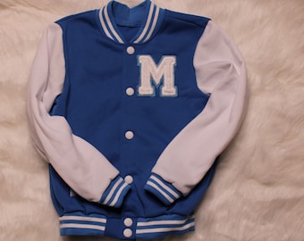 Custom Kid's Varsity Jacket | Embroidered Patch Letter