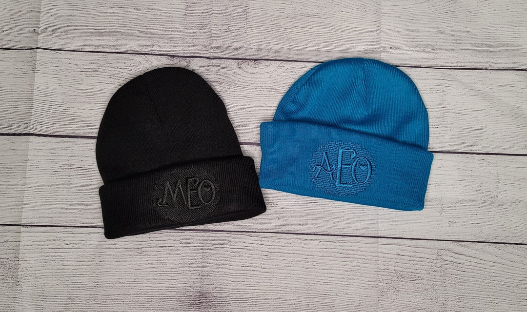 Monogram Beanie, Monogram Embroidery Beanie, Unisex Beanie ...
